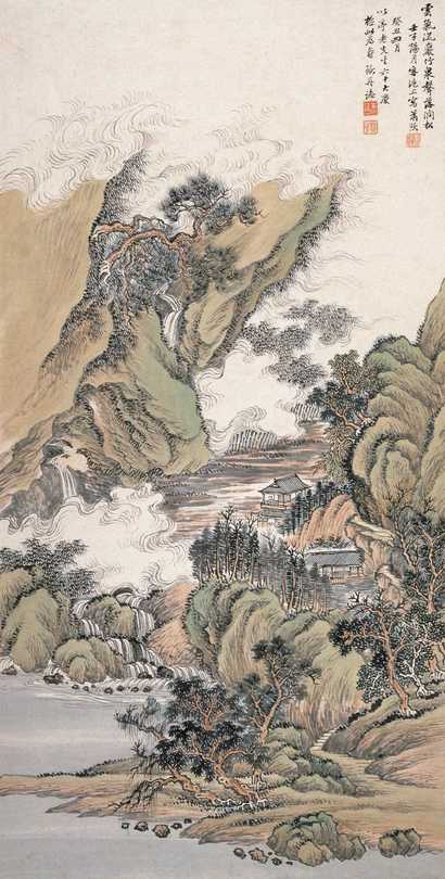 萧愻 1912年作 岩涧流泉 立轴